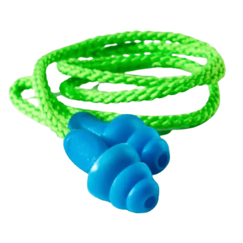 BLUE CORDED RE-USABLE EARPLUGS